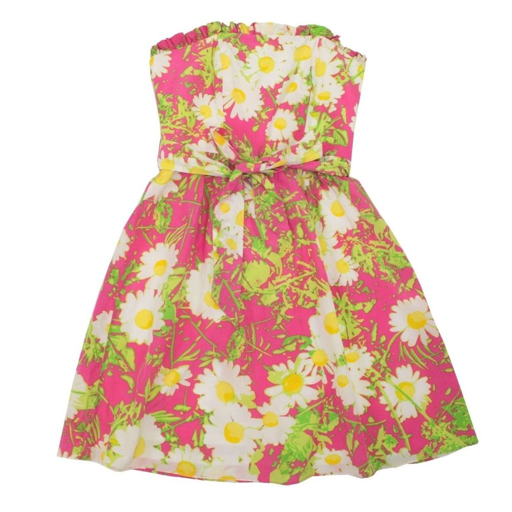 Lilly Pulitzer 0 Dress Pink Briddie Lawn Strapless